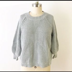 Aerie Knit Sweater- Grey Cotton Cloud Knit, small